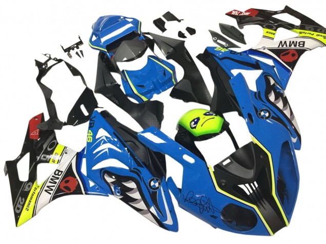 Descuento Carenados Moto BMW S1000RR 2009-2014 - Azul Amarillo Rojo Negro Tiburón VR 46