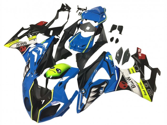 Descuento Carenados Moto BMW S1000RR 2009-2014 - Azul Amarillo Rojo Negro Tiburón VR 46