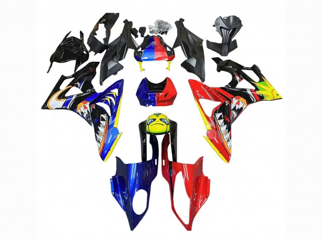 Descuento Carenados Moto BMW S1000RR 2009-2014 - Rojo Azul Amarillo Tiburón