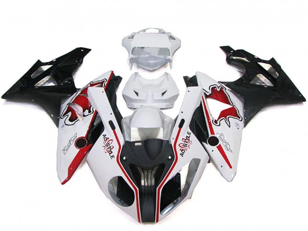 Descuento Carenado Moto BMW S1000RR 2009-2014 - Blanco Rojo Negro Brillante