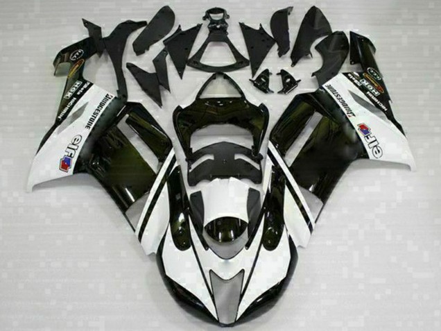 Descuento Carenados Moto Kawasaki ZX6R 2007-2008 - Negro Blanco