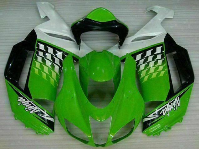 Descuento Carenados Moto Kawasaki ZX6R 2007-2008 - Verde Blanco Ninja