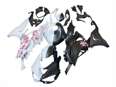 Descuento Carenados Moto Kawasaki ZX6R 2023-2025 - Negro Blanco Flower