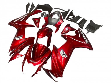 Descuento Carenados Moto Suzuki GSXR 600 / GSXR 750 2011-2024 - Rojo Blanco Calcomanía