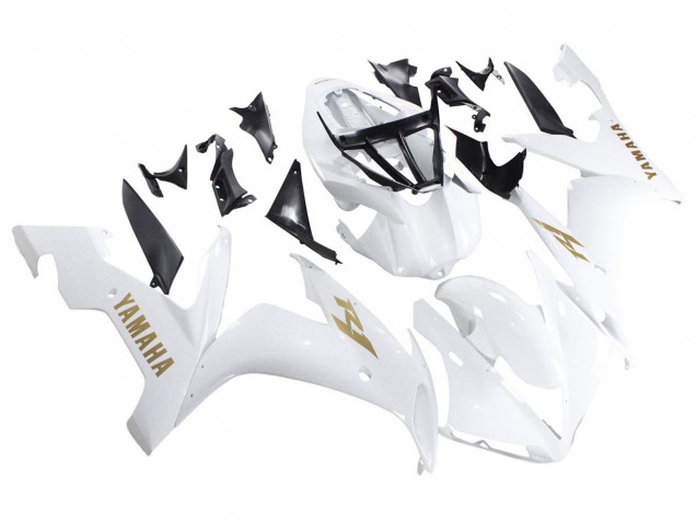 Descuento Carenados Moto Yamaha YZF 1000 R1 2004-2006 - Blanco Oro Calcomanías