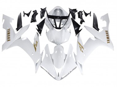 Descuento Carenados Moto Yamaha YZF 1000 R1 2004-2006 - Blanco Oro Calcomanías
