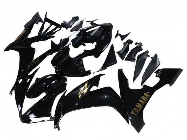 Descuento Carenados Moto Yamaha YZF 1000 R1 2004-2006 - Negro Brillante Oro Calcomanías