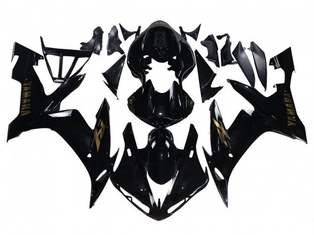 Descuento Carenados Moto Yamaha YZF 1000 R1 2004-2006 - Negro Brillante Oro Calcomanías