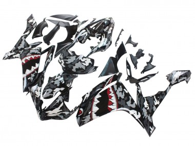 Descuento Carenados Moto Yamaha YZF 1000 R1 2007-2008 - Gris Blanco Camouflage Tiburón