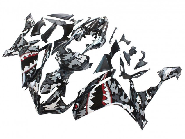 Descuento Carenados Moto Yamaha YZF 1000 R1 2007-2008 - Gris Blanco Camouflage Tiburón