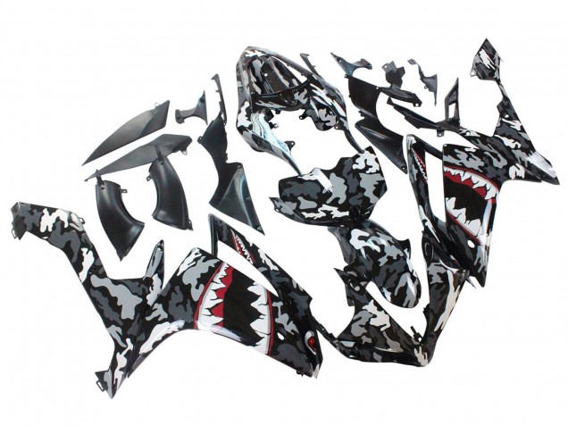 Descuento Carenados Moto Yamaha YZF 1000 R1 2007-2008 - Gris Blanco Camouflage Tiburón