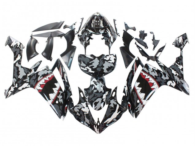 Descuento Carenados Moto Yamaha YZF 1000 R1 2007-2008 - Gris Blanco Camouflage Tiburón