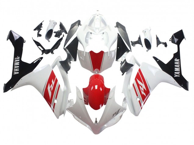 Descuento Carenado Moto Yamaha YZF 1000 R1 2007-2008 - Blanco Rojo Negro