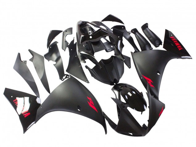 Descuento Carenado Moto Yamaha YZF 1000 R1 2009-2011 - Negro Mate Rojo Calcomanía