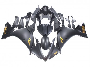 Descuento Carenados Moto Yamaha YZF 1000 R1 2012-2014 - Negro Mate Oro Calcomanías