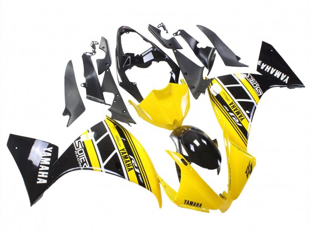 Descuento Carenados Moto Yamaha YZF 1000 R1 2012-2014 - Amarillo Blanco Negro