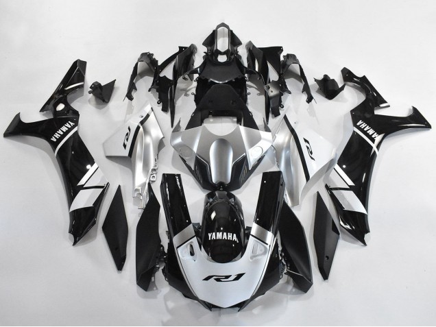 Descuento Carenados Moto Yamaha YZF 1000 R1 2020-2025 - Plata Blanco Negro Brillante