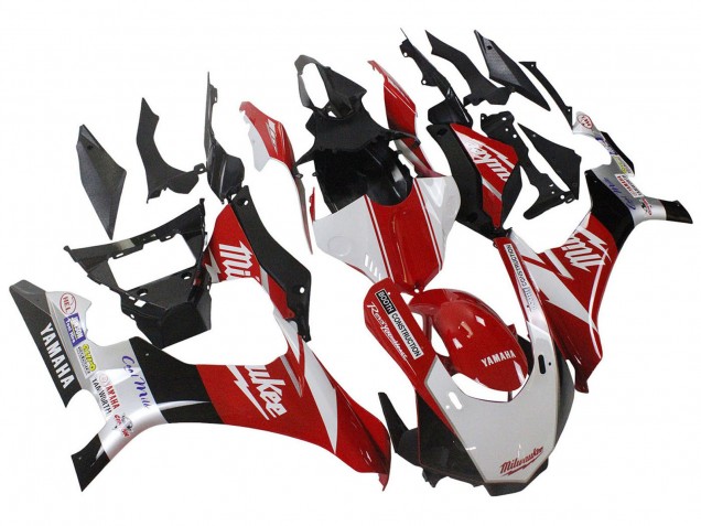 Descuento Carenados Moto Yamaha YZF 1000 R1 2020-2025 - Blanco Rojo Negro Milwaukee