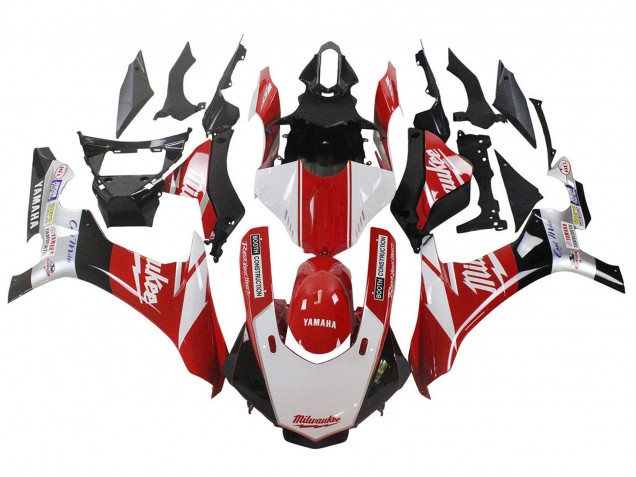 Descuento Carenados Moto Yamaha YZF 1000 R1 2020-2025 - Blanco Rojo Negro Milwaukee