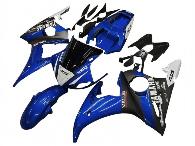 Descuento Carenados Moto Yamaha YZF R6S 2006-2009 - Azul Blanco Negro Brillante Yamalube