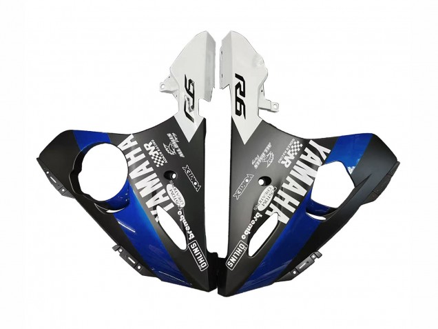 Descuento Carenados Moto Yamaha YZF R6S 2006-2009 - Azul Blanco Negro Brillante Yamalube
