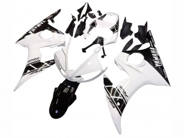 Descuento Carenado Moto Yamaha YZF R6 2003-2004 - Blanco Negro Brillante