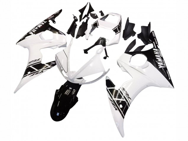 Descuento Carenado Moto Yamaha YZF R6 2003-2004 - Blanco Negro Brillante