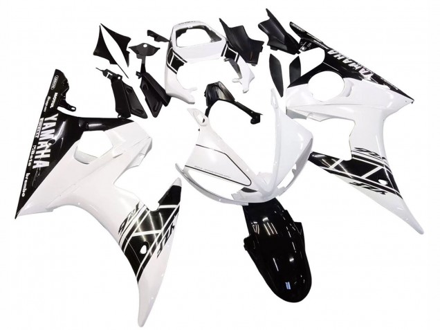 Descuento Carenado Moto Yamaha YZF R6 2003-2004 - Blanco Negro Brillante