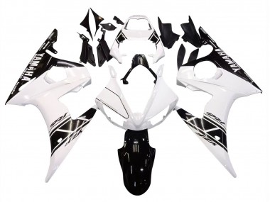 Descuento Carenado Moto Yamaha YZF R6 2003-2004 - Blanco Negro Brillante