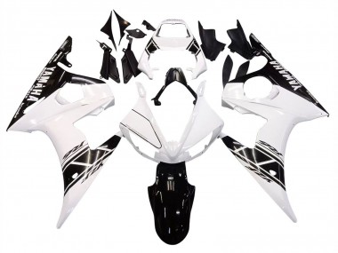 Descuento Carenado Moto Yamaha YZF R6 2003-2004 - Blanco Negro Brillante