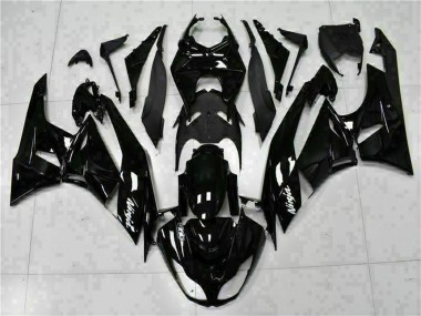 Descuento Carenados Moto Kawasaki ZX6R 2009-2012 - Negro Brillante Blanco Ninja
