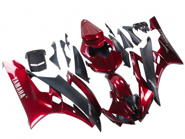 Descuento Carenado Moto Yamaha YZF 600 R6 2006-2007 - Rojo Negro Mate