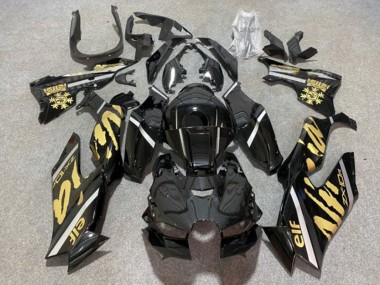 Descuento Carenados Moto Kawasaki ZX10R 2021-2025 - Negro Brillante Oro Elf Nieve