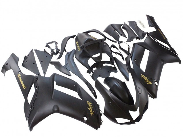 Descuento Carenados Moto Kawasaki ZX6R 2007-2008 - Negro Mate Amarillo Logo Ninja