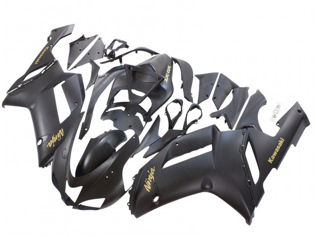 Descuento Carenados Moto Kawasaki ZX6R 2007-2008 - Negro Mate Amarillo Logo Ninja