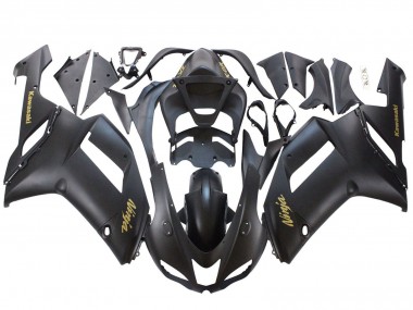 Descuento Carenados Moto Kawasaki ZX6R 2007-2008 - Negro Mate Amarillo Logo Ninja