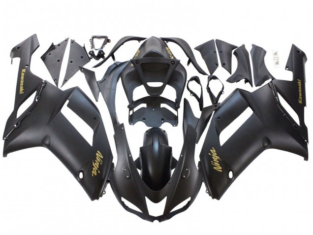 Descuento Carenados Moto Kawasaki ZX6R 2007-2008 - Negro Mate Amarillo Logo Ninja