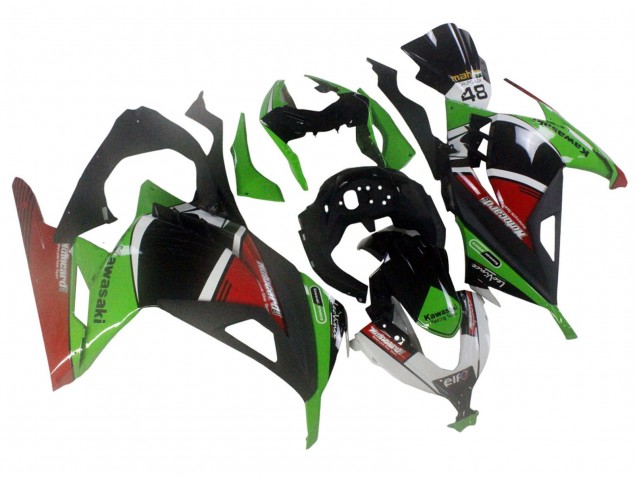Descuento Carenados Moto Kawasaki EX300 2013-2024 - Verde Blanco Rojo Negro Elf