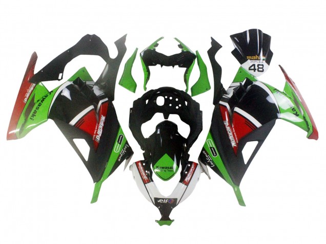 Descuento Carenados Moto Kawasaki EX300 2013-2024 - Verde Blanco Rojo Negro Elf