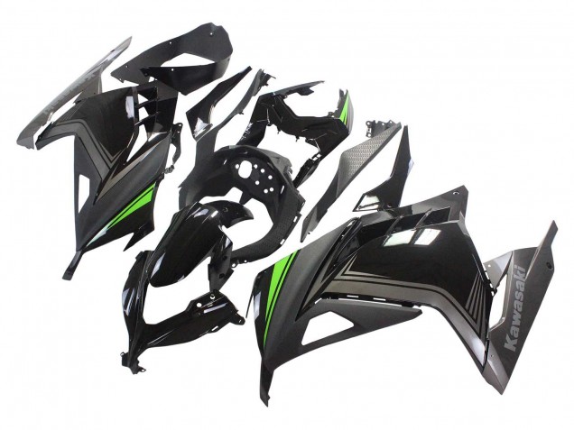 Descuento Carenados Moto Kawasaki EX300 2013-2024 - Negro Brillante Negro Mate Verde