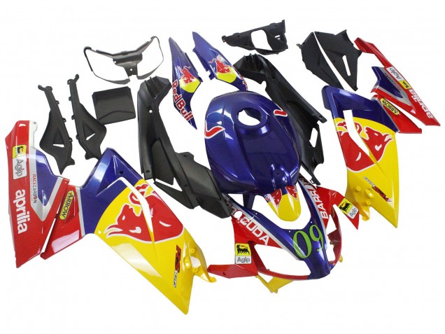 Descuento Carenados Moto Aprilia RS125 2006-2011 - Amarillo Azul Oscuro Rojo Bull