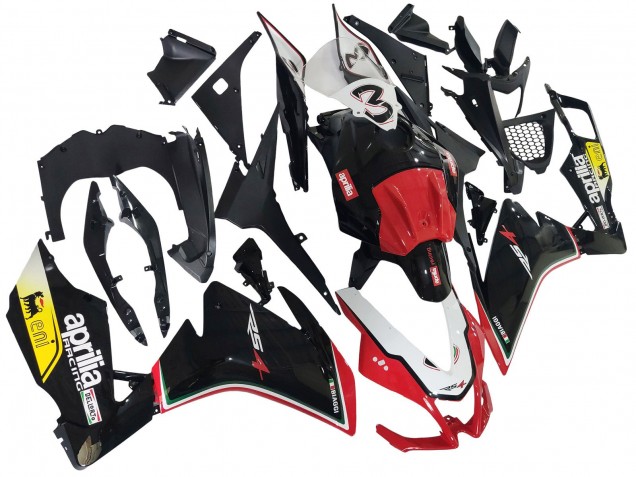 Descuento Carenados Moto Aprilia RS4 50 125 2012-2018 - Blanco Rojo Amarillo Negro Brillante
