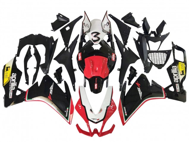 Descuento Carenados Moto Aprilia RS4 50 125 2012-2018 - Blanco Rojo Amarillo Negro Brillante