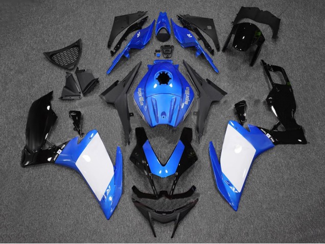 Descuento Carenados Moto Aprilia RS4 50 125 2012-2018 - Azul Blanco Negro Brillante