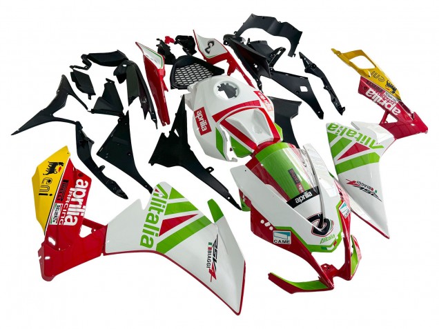 Descuento Carenado Moto Aprilia RS4 50 125 2012-2018 - Blanco Rojo Verde Amarillo Alitalia
