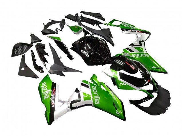 Descuento Carenados Moto Aprilia RS4 50 125 2012-2018 - Blanco Verde Negro Brillante
