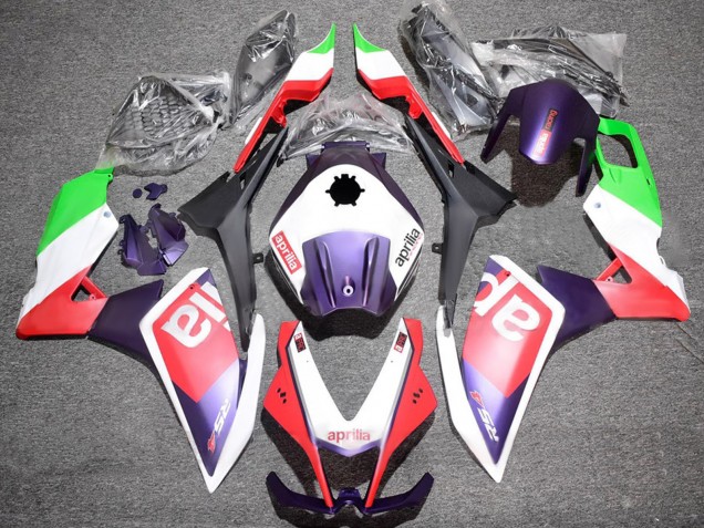 Descuento Carenados Moto Aprilia RS4 50 125 2012-2018 - Blanco Verde Rojo Púrpura