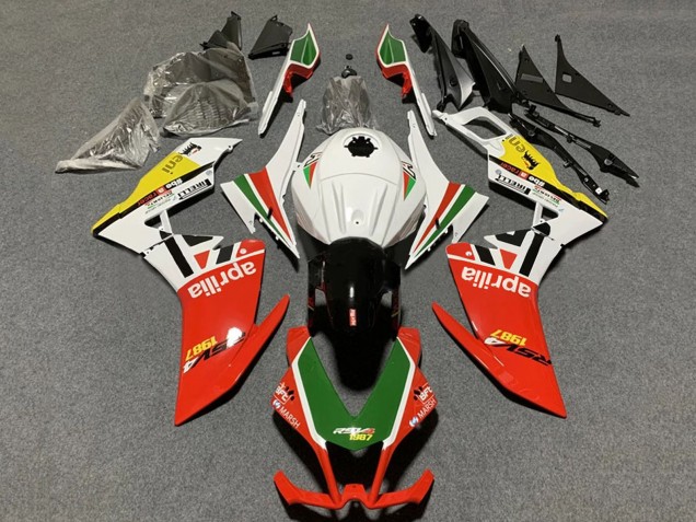 Descuento Carenados Moto Aprilia RS4 50 125 2012-2018 - Blanco Rojo Verde Amarillo