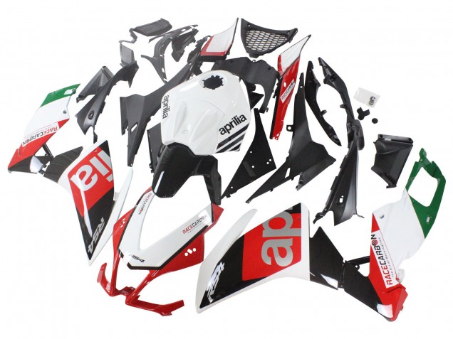 Descuento Carenados Moto Aprilia RS4 50 125 2012-2018 - Blanco Rojo Verde Negro Brillante