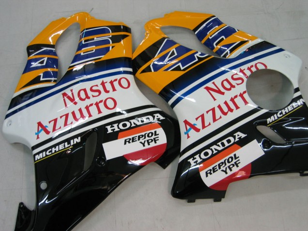 Descuento Carenados Moto Honda CBR600 F4i 2004-2007 - Amarillo Azul Blanco Negro Nastro Azzurro